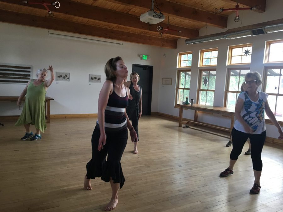 Liza Claiborne shows people many disciplines of dance through her Nia class. Photo credit: Sarah Ehrlich