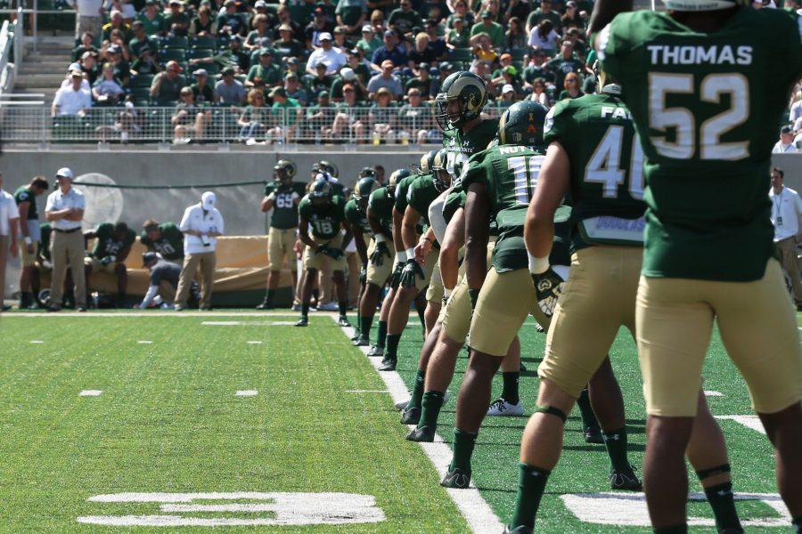 Colorado State Football Team lines up for a kick off during the third quarter of the Inaugural Game at the New On-Campus Stadium on August 26, 2017 against the OSU Beavers. (Elliott Jerge | Collegian)