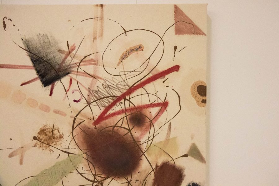 "Muted Bane," makeup on canvas, by fourth year art major Todd Underwood (Julia Trowbridge | Collegian)