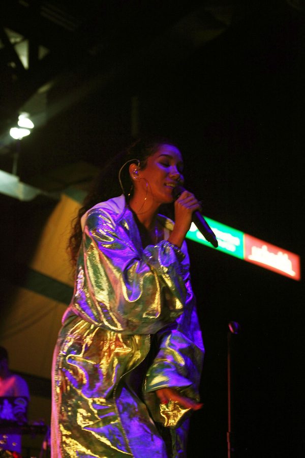 Headline performer; Jhené Aiko performign for CSU students and faculty during Ramfest 2017 at Moby Arena (CJ Johnson | Collegian)