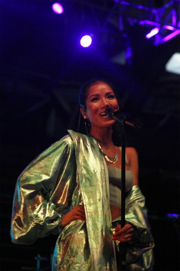Jhené Aiko performs for CSU students and faculty at Moby Arena for Ramfest 2017. (CJ Johnson | Collegian)