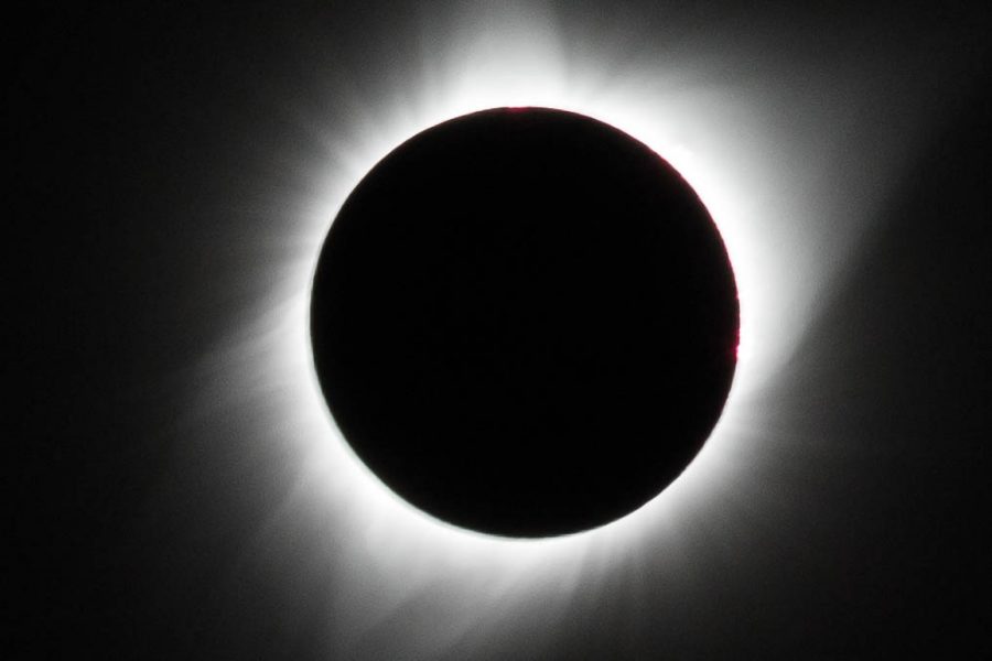 The total solar eclipse, as seen from Casper, Wyoming at approximately 11:43 am on Monday, August 21st, 2017 (Julia Trowbridge | Collegian)