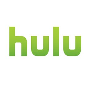White background with a green Hulu logo