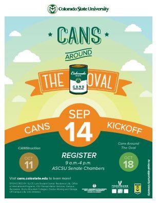 Graphic image poster of the Cans Kickoff Event