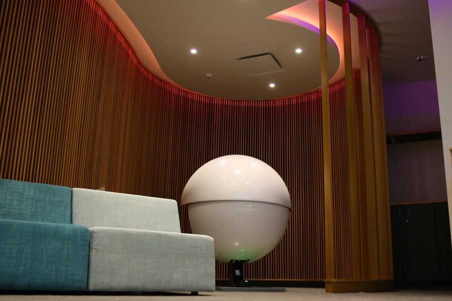 A Futuristic Nap Pod located in the new Health Center is available for reservations up to 24-Hours in advance. An entire relaxation room has been added to the New Health Center. (Elliott Jerge | Collegian)