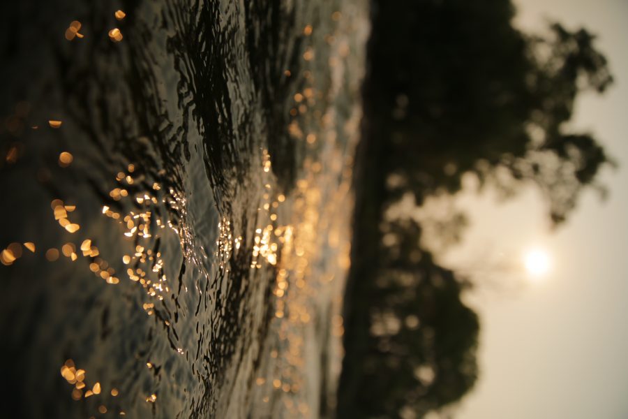 The Poudre River is pictured at sunset as it flows through Fort Collins on September 4th. (Forrest Czarnecki | The Collegian)