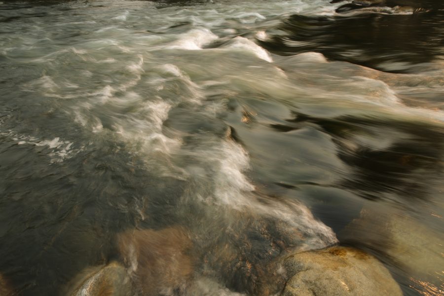 The Poudre River is pictured at sunset as it flows through Fort Collins on September 4th. (Forrest Czarnecki | The Collegian)