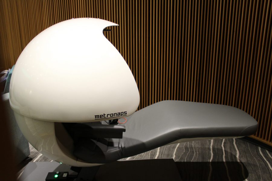 New Nap Pod located in the Refection Room of the CSU Health Center. (Megan Daly | Collegian)