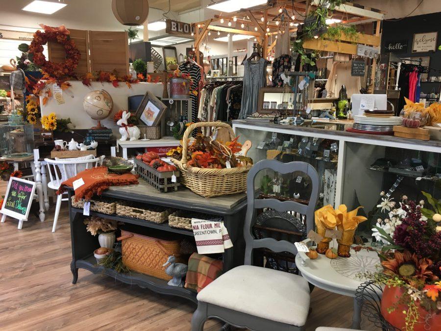 Fox and Clover Market Shops offering urban farmhouse style fall decor. (Anna Nixon | Collegian)