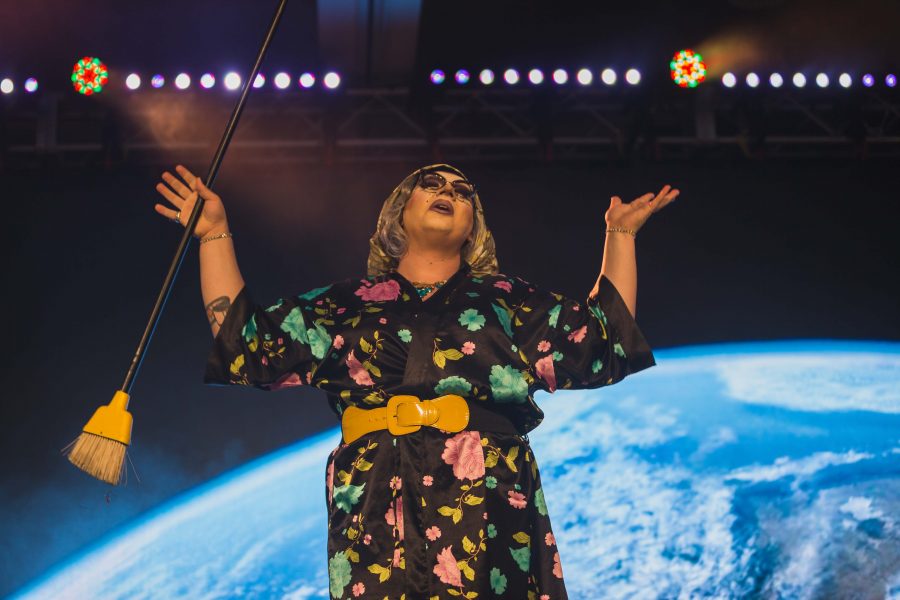 Vivica Galactica performs at PRISM's annual fall drag show in the LSC. (Davis Bonner | Collegian)
