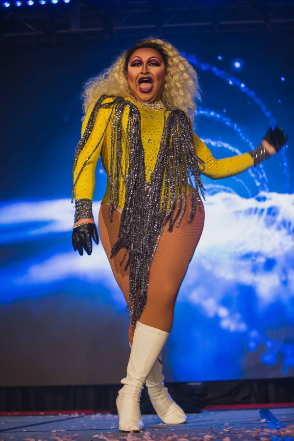 Natalia Winters performs at PRISM's annual fall drag show in the LSC. (Davis Bonner | Collegian)