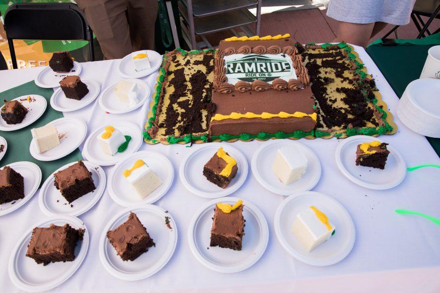 Free cake offered to students that visited the Ram Ride Event on October 25th. (Jordan Reyes | Collegian)