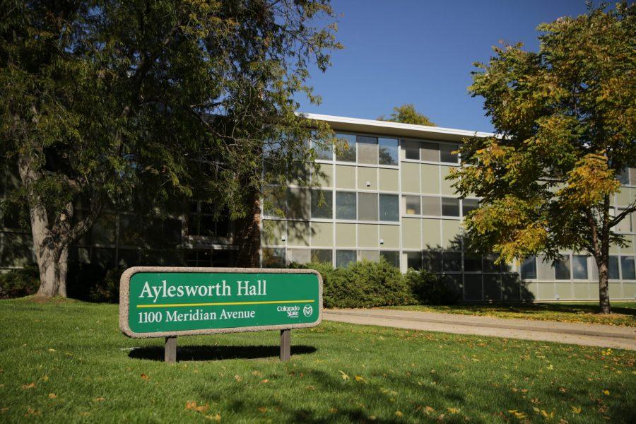 Aylesworth Hall is pictured on Tuesday afternoon. The hall is currently involved in talks of being torn down. (Forrest Czarnecki | The Collegian)