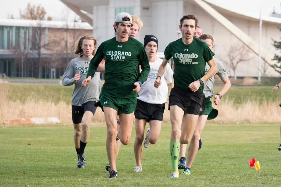 The CSU Cross Country team practices on Nov. 3, 2017, by the LSC. The men’s team placed ninth at the NCAA Championships.
 (Colin Shepherd | Collegian)