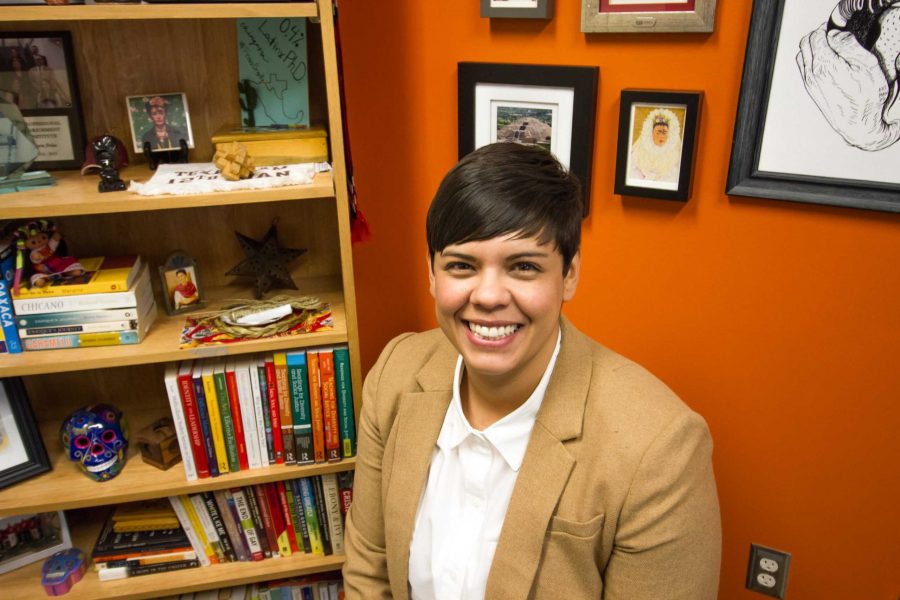 Dora Frias, the new PRIDE Resource Center Director is seen inside her office in the PRIDE center. (Tony Villalobos May | Collegian)