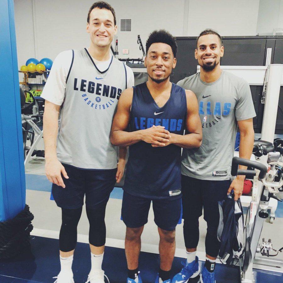 Former CSU mens basketball players JJ Avila (left), John Gillon (Middle) and Gian Clavell (right) will play for the Texas Legends this season. (Photo courtesy of Texas Legends Twitter)