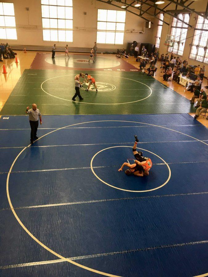 Wrestlers compete against each other at the CSU Invitational at the South College Gym on Saturday, Nov. 4. The Rams placed second as a team. (Tyler Johnson | Collegian)