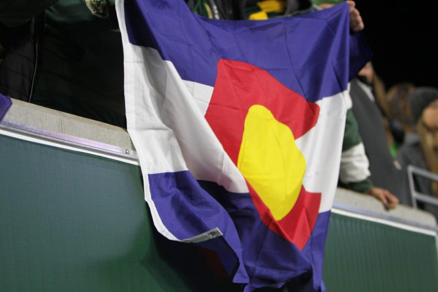 A Colorado flag is seen at the game against Boise State  on Nov. 11.(Tony Villalobos May | Collegian)