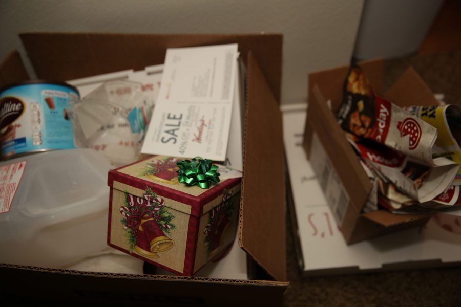 Assorted pieces of recycling are pictured in Fort Collins on December 9, 2017. (Forrest Czarnecki | The Collegian)