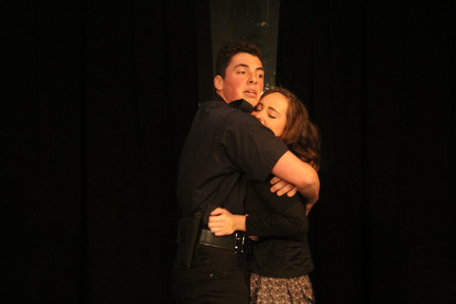 Jake Cuddemi embracing Madi White as Kara Louvald in the play She Loves Me Not written by CSU Playwright Cierra Amavisca during the Second Annual CSU One-Act Play Festival.
CJ Johnson|Collegian