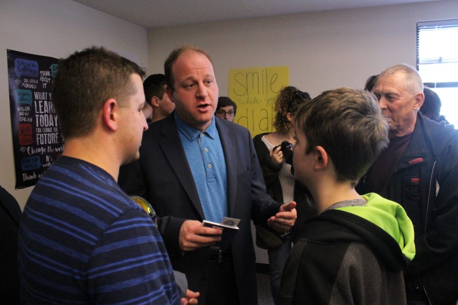 Jared Polis, candidate for Govenor of Colorado in 2018, speaks to local youth at his new office in Fort Collins, Colo. (Jon Price | Collegian)
