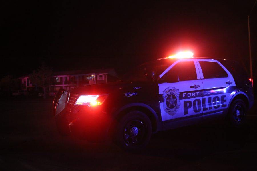 Fort Collins Police Department squad cars are pictured on the scene of a suspected shooting on West Plum Street and South Taft Hill Road on Jan. 29, 2018. (Forrest Czarnecki | The Collegian)
