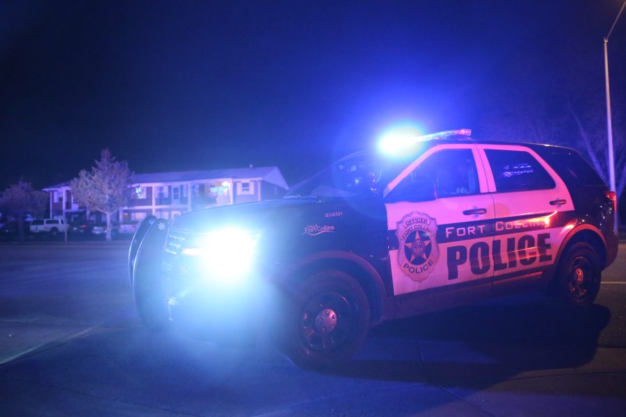 Fort Collins Police Department squad cars are pictured on the scene of a suspected shooting on West Plum Street and South Taft Hill Road on Jan. 29, 2018. (Forrest Czarnecki | The Collegian)
