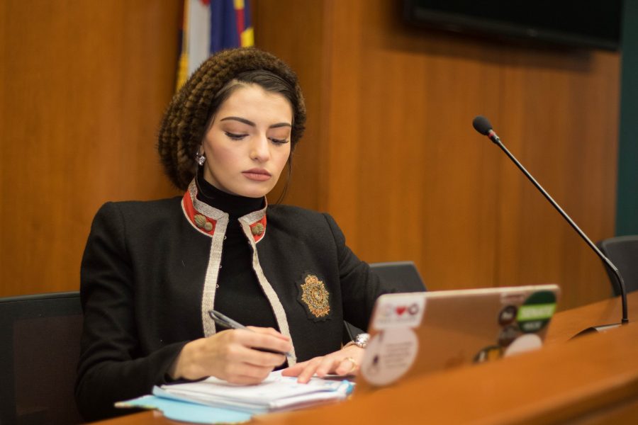 Merall Sherif is a sophomore studying neuroscience and biology, the powerchair and senator of the Women and Gender Advocacy center, the vice chair of the University Issues Committee and Health Network liaison for the Associated Students of Colorado State University Student Fee Review Board. Sherif is creating a Womens Caucus to empower women to take higher leadership positions. (Julia Trowbridge | Collegian)