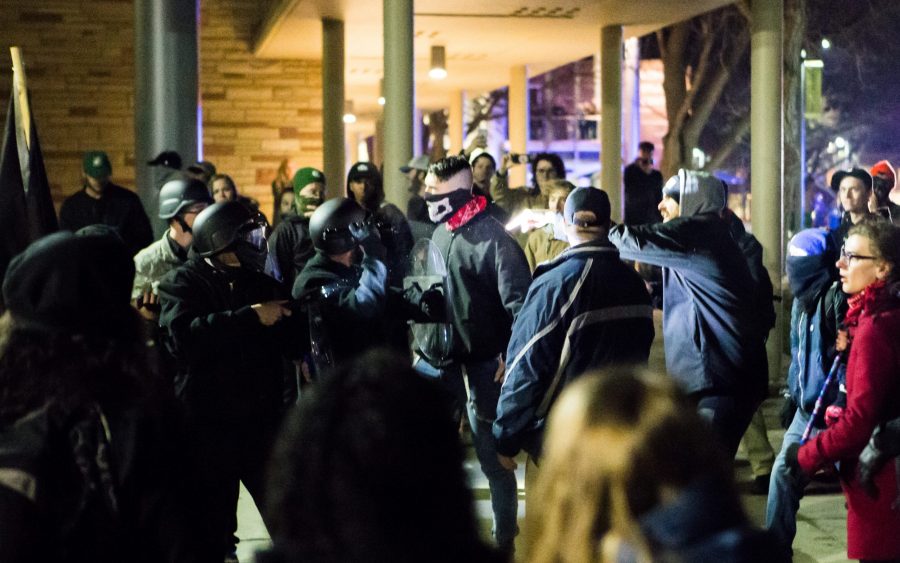 Antifa and Neo-Nazis clash on CSUs Plaza following the Charlie Kirk presentation in the LSC. The group was observed fighting and pushed out of campus by police. (Tony Villalobos May | Collegian)