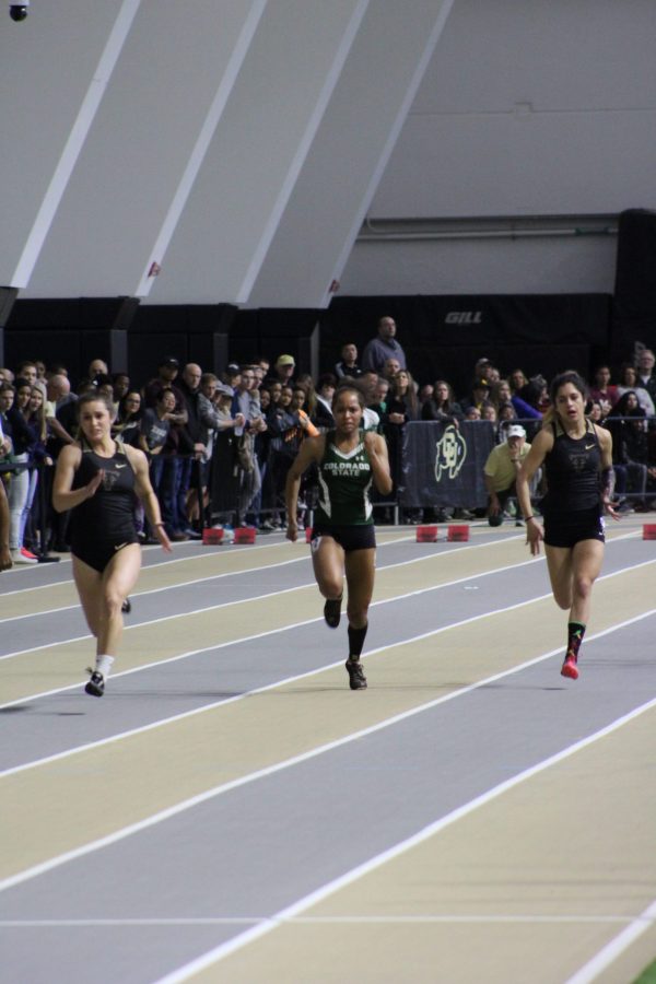 London Evans competes in the CU Open on Saturday, Feb. 3. Evans finished the 60-meter sprint with a time of 7.97.  (Megan Daly l Collegian)