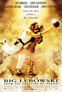Jeff Bridges and Julianne Moore on the poster for 1998's "The Big Lebowski"