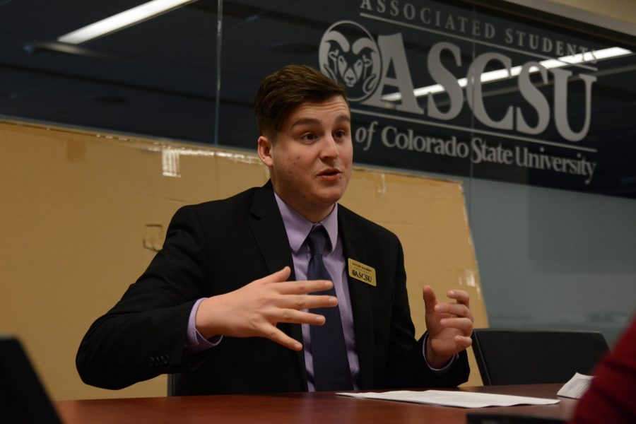 On February 14th, 2018, Member of Associated Students of Colorado State University, short for ASCSU, Bayler Shubert, discussing about learning and analytics with collegian reporter. 
