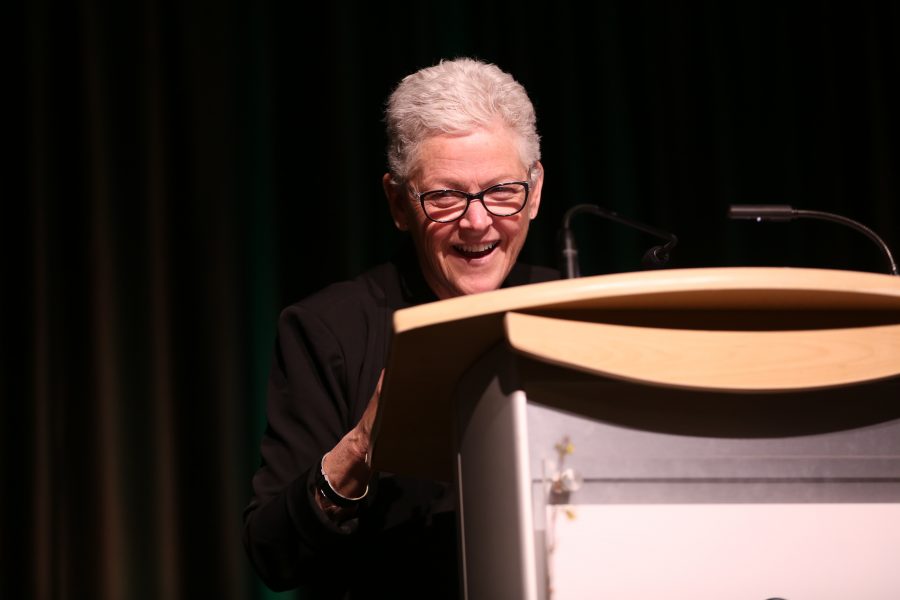 Gina McCarthy, the former director of the Environmental Protection Agency, delivers her speech about environmental policy, public health and the United States' environmental legacy at the Lory Student Center on Feb. 28, 2018 at Colorado State University.  (Forrest Czarnecki | The Collegian)