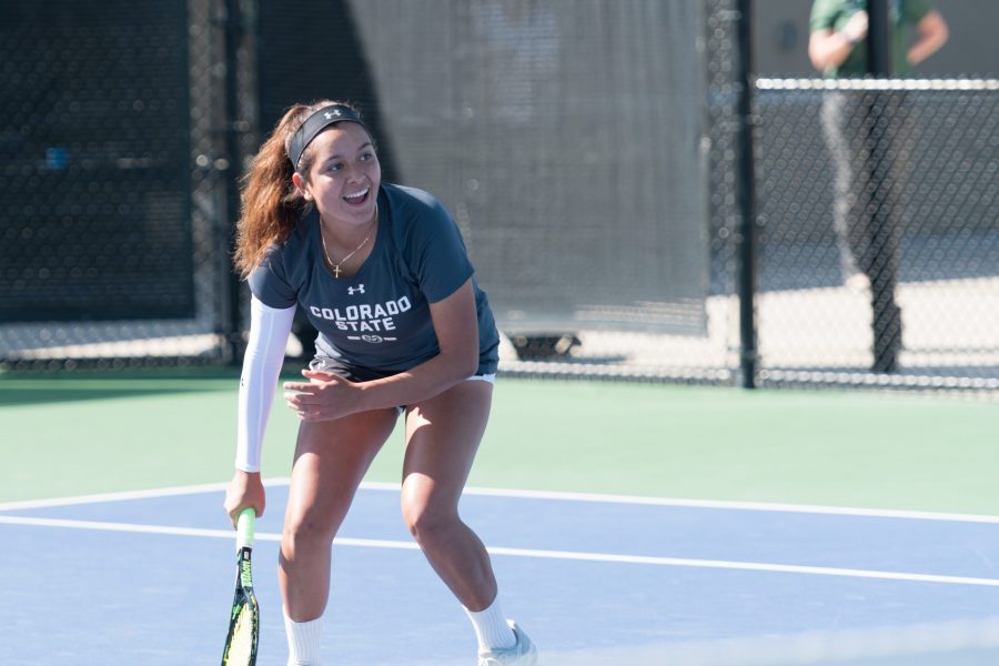 Sophomore Alyssa Grijalva competes at the 2017 Jon Messick Invitational. Grijalva currently holds CSUs best singles record at 13-4 (Photo courtesy of CSU Athletics)
