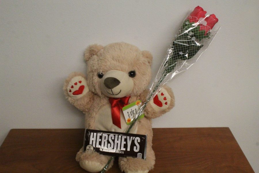 A bear, a rose, and a chocalate bar are the things included in the Braiden candy gram at CSU for Valentines Day 2018.
CJ Johnson|Collegian