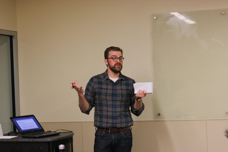 Luke talks about some of the thing the places that the Colorado River fuels (Devin Cornelius | Collegian)