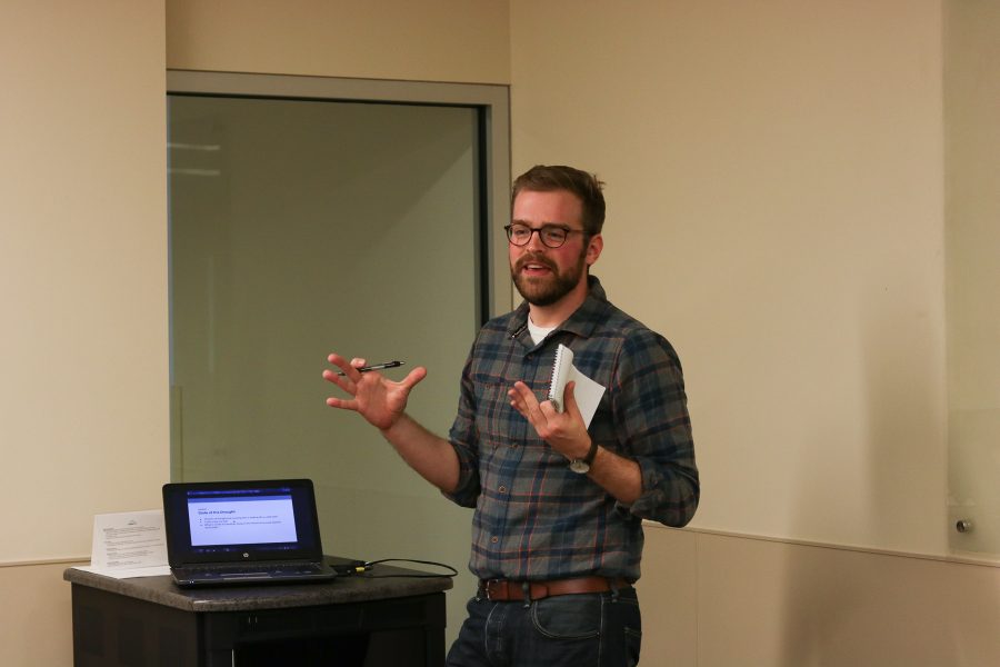 Luke explains the current levels of Lake Mead (Devin Cornelius | Collegian)