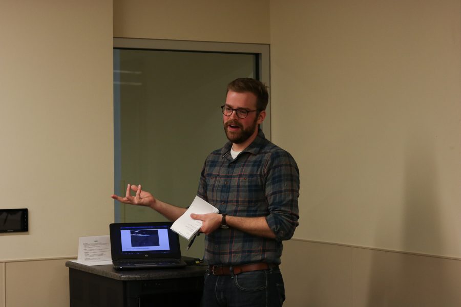 Luke informs us about the different areas of the Colorado River and what agencys control them ( Devin Cornelius | Collegian)
