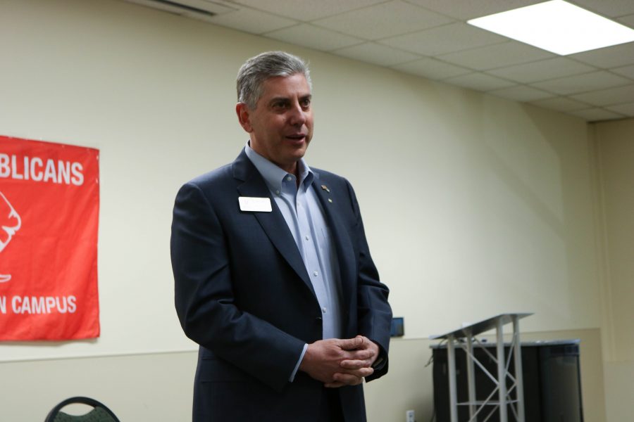 Victor Mitchell as he listens to questions posed by students (Collegian | Devin Cornelius)