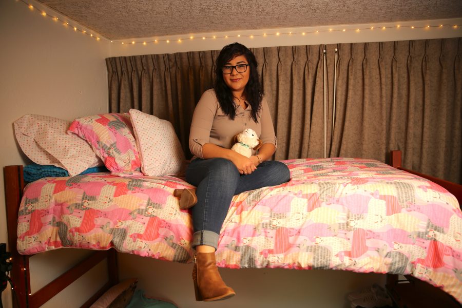 Colorado State University freshman Ashly Berumen poses for a portrait inside her dorm room on March 6. Berumen is currently enrolled in the DACA program, but her enrollment expires in September 2018, so she is seeking to renew her status before then.  (Forrest Czarnecki | The Collegian)