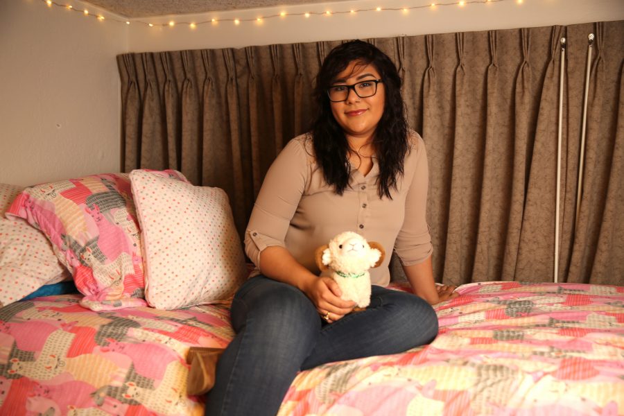 Colorado State University freshman Ashly Berumen poses for a portrait inside her dorm room on March 6. Berumen is currently enrolled in the DACA program, but her enrollment expires in September 2018, so she is seeking to renew her status before then.  (Forrest Czarnecki | The Collegian)