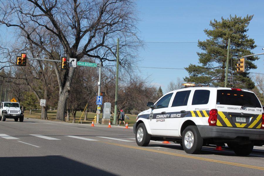 Fort Collins Police closes West Mulberry street at the intesection with Taft hill after a man had barricaded himself inside of a house around 2:12. It is believed that a gas line may have been damaged. (Brandon Mendoza| Collegian)