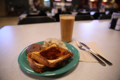 Breakfast food is pictured at one of the dining halls on campus. The contract agreement between Colorado State University and the supplier of a majority of the food products served at CSU is expiring soon. (Forrest Czarnecki | Collegian)
