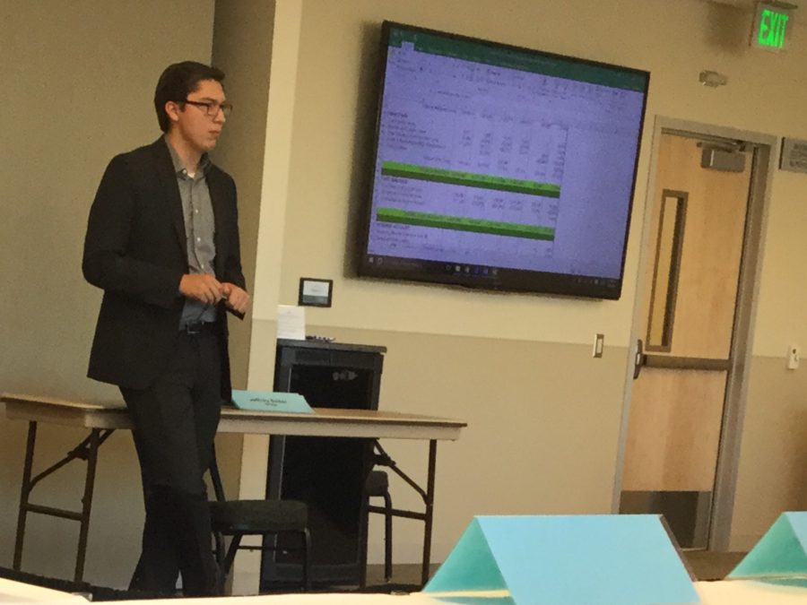 Cole Wise, vice president of ASCSU, speaks at the Student Fee Review Board Monday afternoon. In the meeting, budget costs for Ram Events and Lory Student Center were discussed. (Charlotte Lang | Collegian)