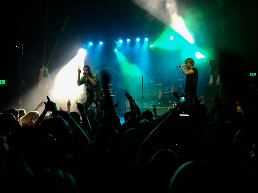 3OH!3 performing on the Aggie Theatre Stage | Courtesy of Henry Netherland