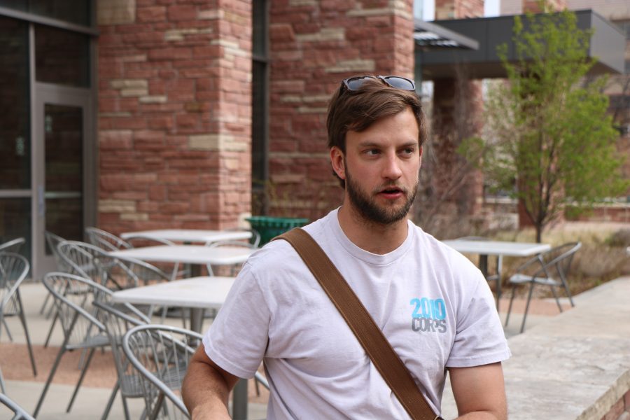 A CSU grad student ponders his favorite Coen Brothers movie before his next class ( Devin Cornelius | Collegian)