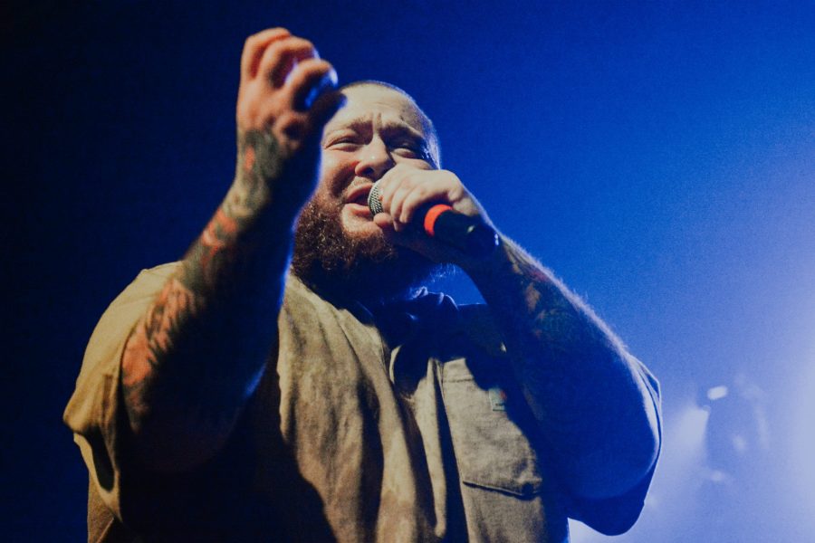 Rapper, author and talk show host Action Bronson performs at the Aggie Theatre on April 20, 2018. (Colin Shepherd | Collegian)