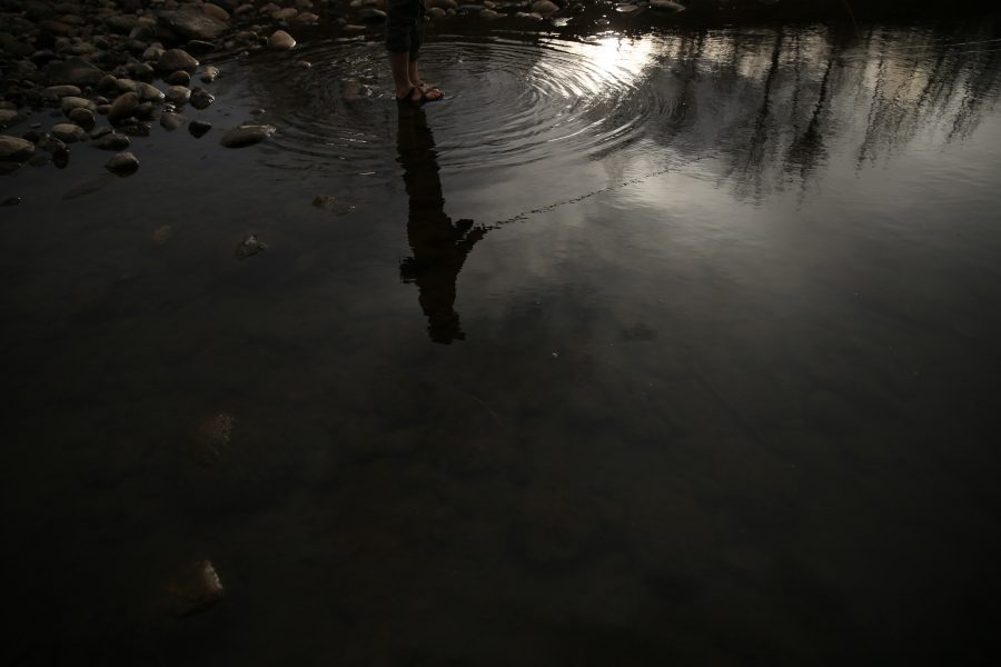 Colorado State University junior Clay Westbrook fly fishes along the Cache la Poudre River on April 4, 2018 in northern Fort Collins. Westbrook found some time to go fishing after his classes were done for the day.  (Forrest Czarnecki | The Collegian)