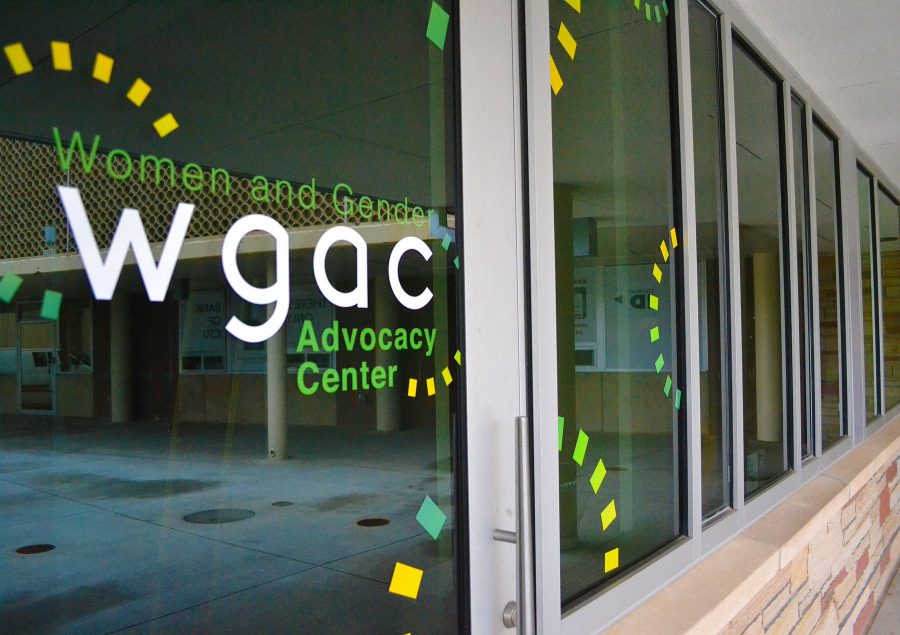 One of WGAC's entry doors to their office in the LSC welcomes students with vibrant colors.