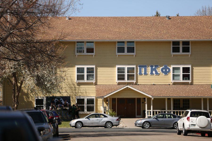 The Pi Kappa Phi fraternity house is pictured on April 25, 2018. The fraternity is facing criticism after promoting t-shirts that for their philanthropy event that read Queen of the Jungle. (Forrest Czarnecki | Collegian)
